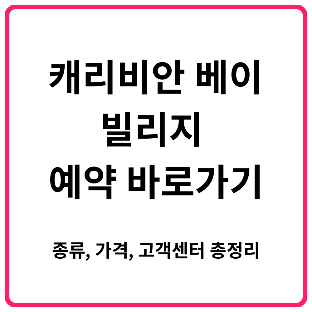 캐리비안 베이 빌리지 예약 바로가기 종류 가격 고객센터 총정리