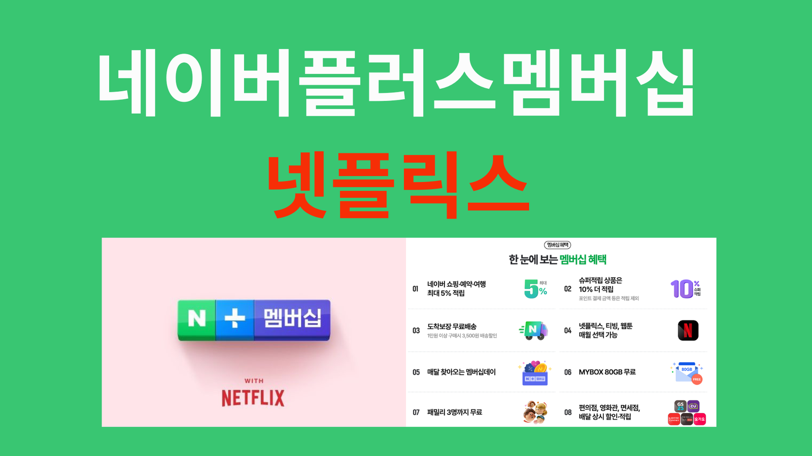네이버플러스멤버십 넷플릭스 가입 바로가기