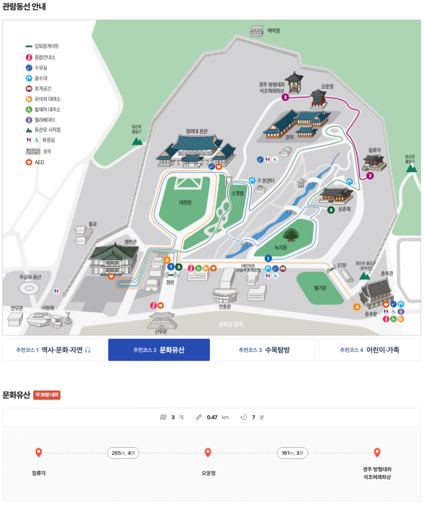 청와대 투어 추천코스 2 문화유산