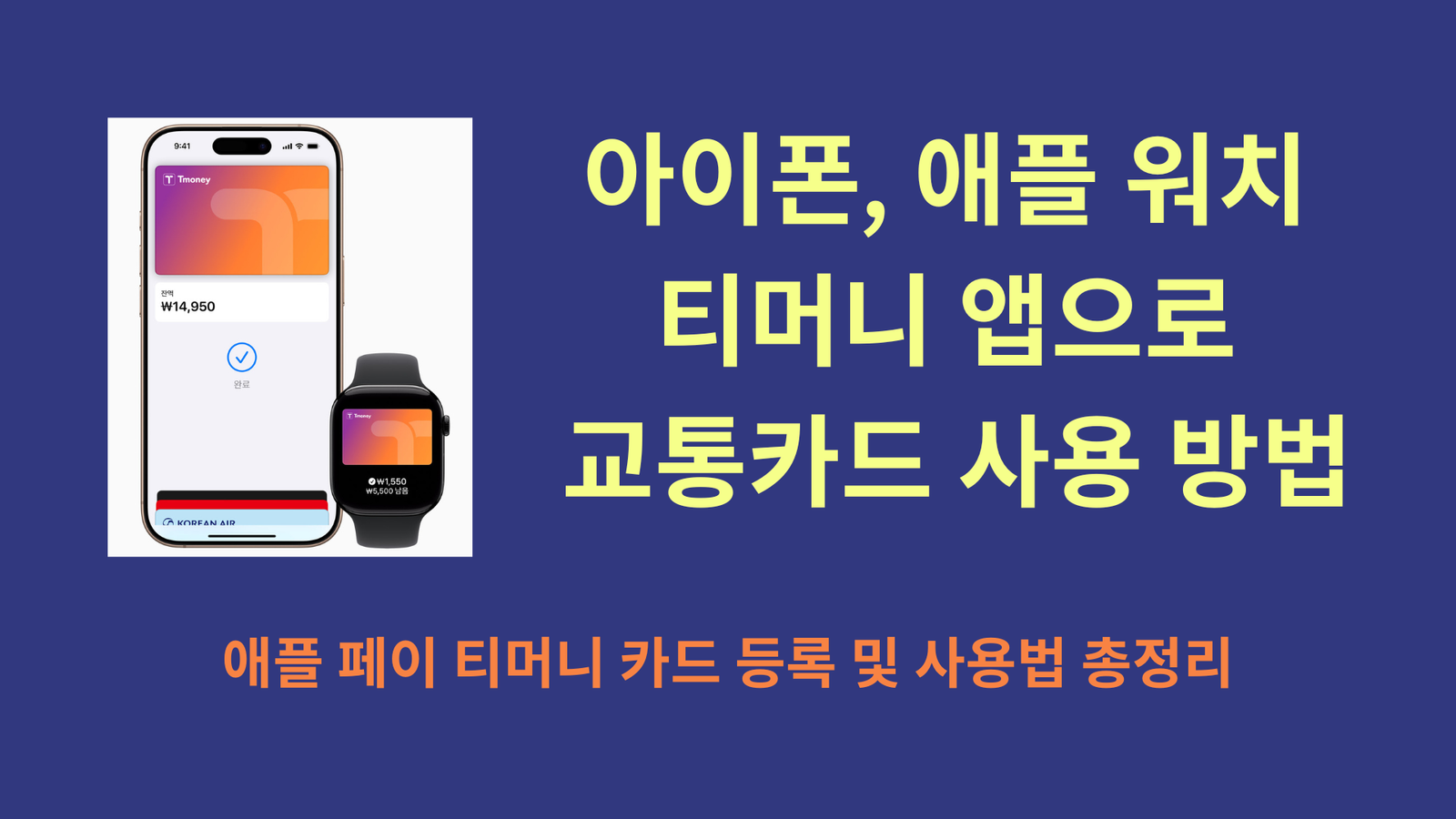 아이폰, 애플 워치 티머니 앱으로 교통카드 사용 방법 |  애플 페이 티머니 카드 등록 및 사용법 총정리