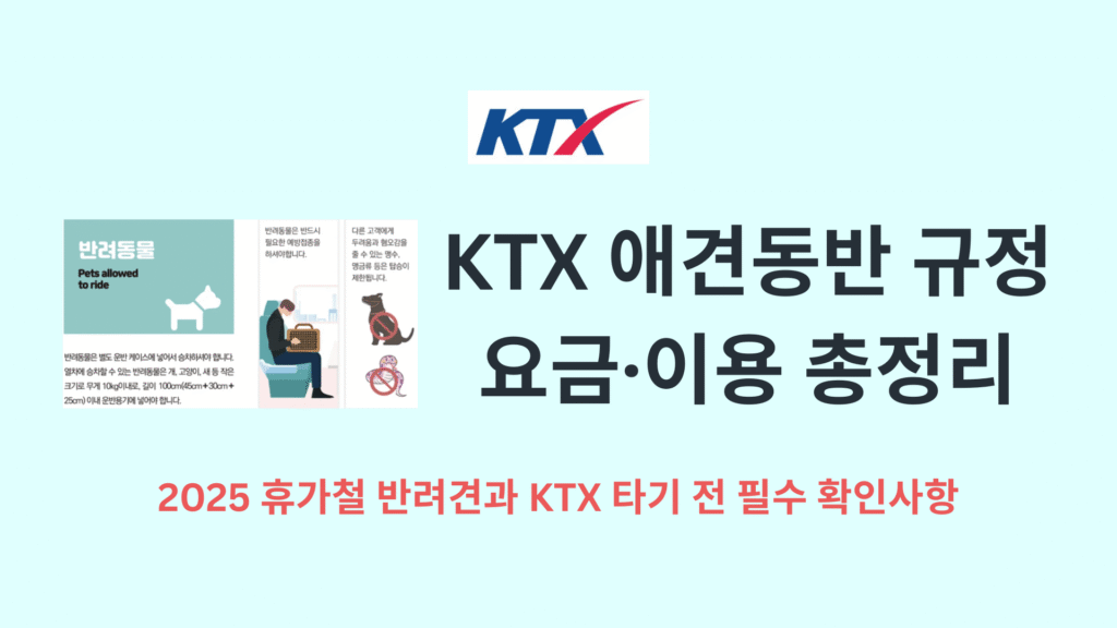 KTX 애견동반 규정·요금·이용 총정리｜2025 휴가철 반려견과 KTX 타기 전 필수 확인사항