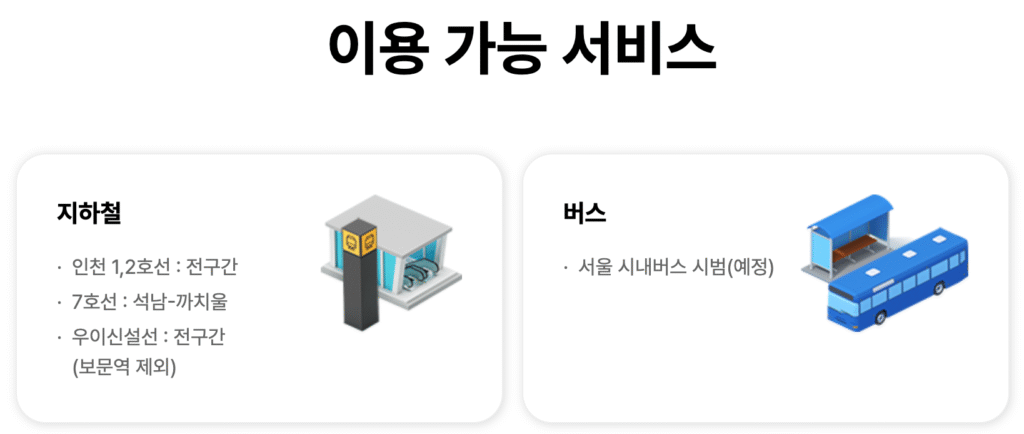 모바일티머니 태그리스 사용 가능처