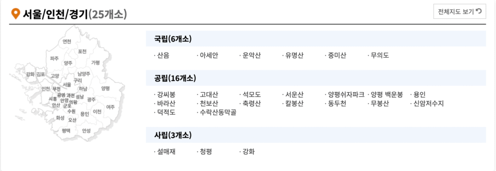 서울 인천 경기 자연휴양림
