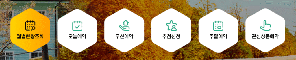 숲나들e 자연휴양림 예약 종류